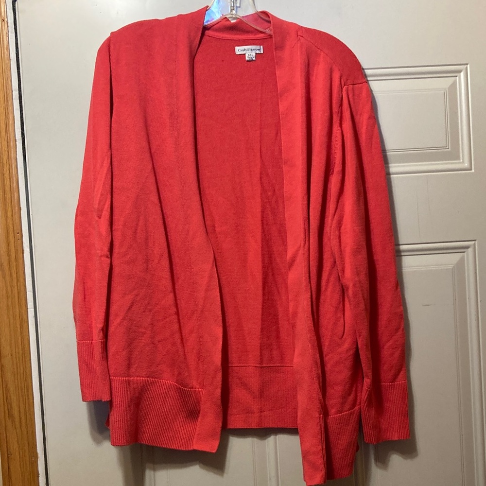 Croft & Barrow Vibrant Coral Cardigan XXL